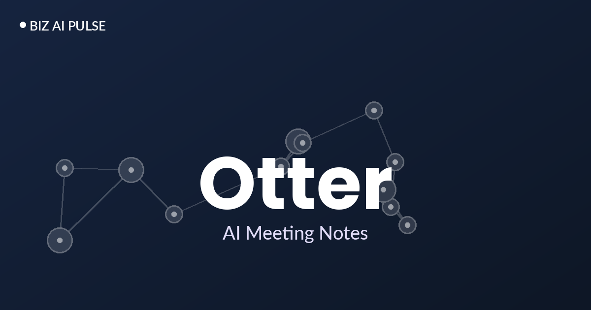 כרטיס נושא ממותג של Biz AI Pulse עם השם Otter והכיתוב AI Meeting Notes